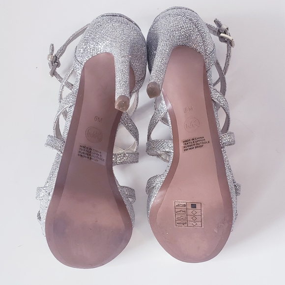 Michael Kors Silver Sparkly Strappy Heels - Picture 3 of 8